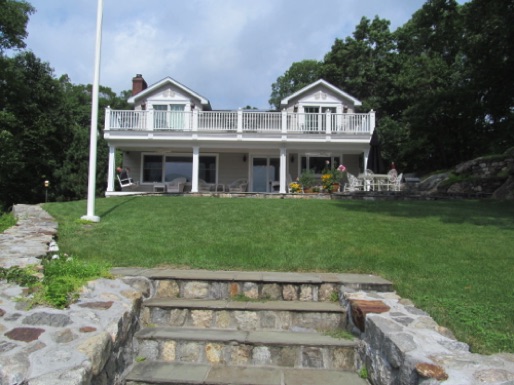 The two river view rooms share a porch upstairs.